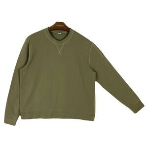Nwot ARKET Sweatshirt Men XL Olive-Green French Terry Long-Sleeve